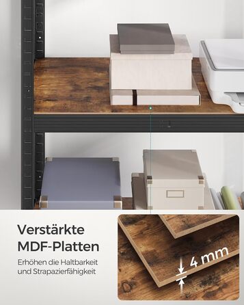 SONGMICS 2-Tier Industrial Bookshelf & Storage Rack - 40 x 90 x 180 cm