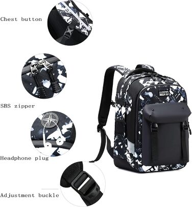 Шкільний рюкзак для хлопчика та дівчинки-підлітка, водонепроникний, 5-13 клас, 8-16 років, сірий