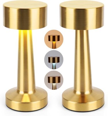 LED торшер настільний бездротовий, 2 шт. з сенсорним керуванням, 3 режими, 2000mAh, тепле світло для спальні та нічного столика