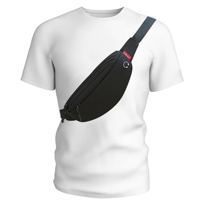 Чоловіча та жіноча поясна сумка-рюкзак, водонепроникна, для спорту та подорожей (чорна)