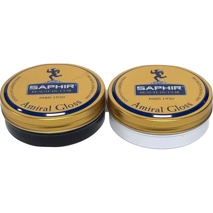SAPHIR Admiral High Gloss Wax Polish 50ml - Black and Neutral - black and neutral
