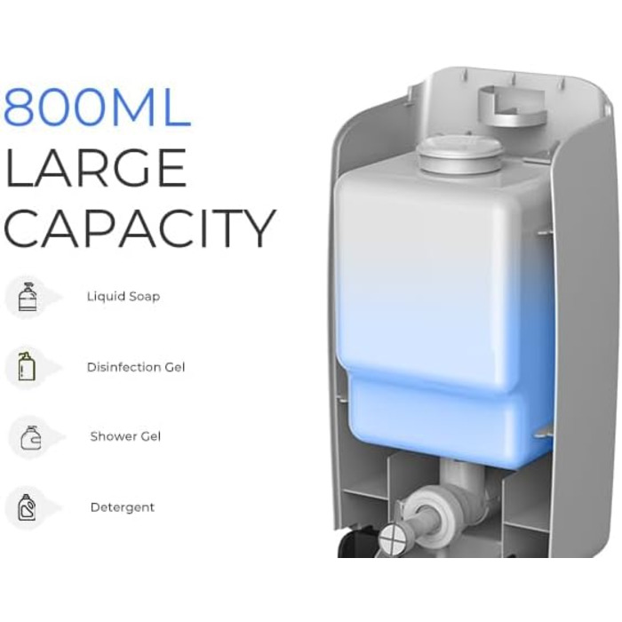 Настінний диспенсер для рідкого мила (9088) - чорний