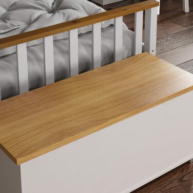 Скриня-оттоманка Vida Designs Arlington, біла, дерев'яна, з кришкою, для зберігання іграшок, білизни, пледів, лавка-сидіння, пуф