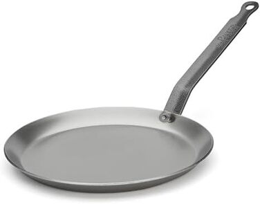 Млинцева сковорода de Buyer Carbone Plus, важка сталь, 24 см, срібляста