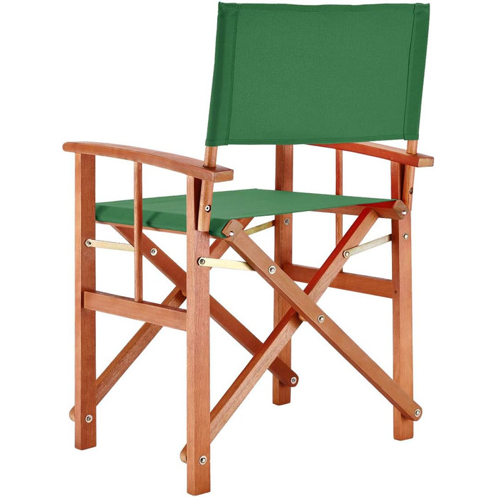 Casaria® Garden Chairs 2-Piece Set Wood Folding Weatherproof 320kg Load Capacity Armrests Cover Folding Chair Cannes FSC® Eucalyptus Garden Balcony Camping (2x, Green)