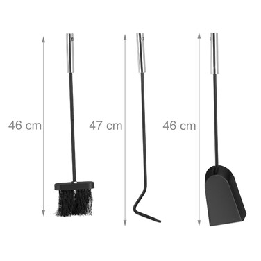 Relaxdays Modern 4-Piece Fireplace Tool Set with Stand