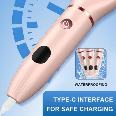 Електричний жіночий триммер 3-в-1 для тіла, бікіні, ніг, рук, під пазухи, водонепроникний, LCD-дисплей, рожевий