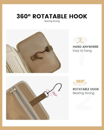 Сумка для косметики OVEVOOK водонепроникна, велика, з гачками, для жінок (Темний хакі, M)