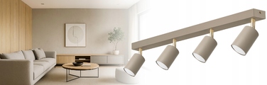 Стельовий світильник LEDLUX бежевий, регульований, 4x GU10
