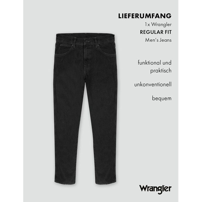 Чоловічі джинси Wrangler W10i, чорні, розмір 33W/30L - оригінал