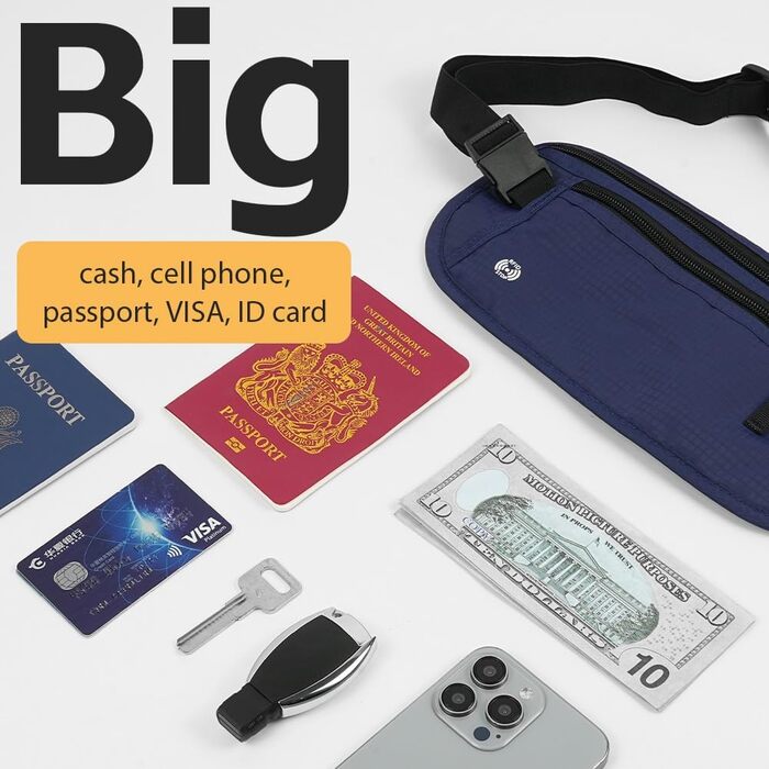 Чоловіча/Жіноча поясна сумка DiULi, чорна/темно-синя, для спорту, подорожей та активного відпочинку