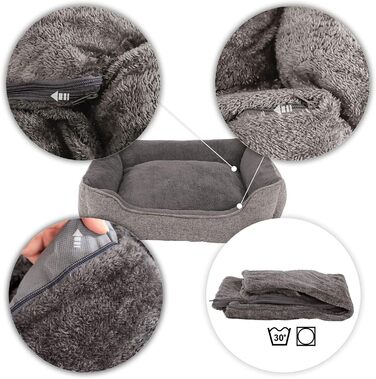 Килимок для собак Lionto знімний, сірий, 75x60 см, м'який, з антиковзаючою основою