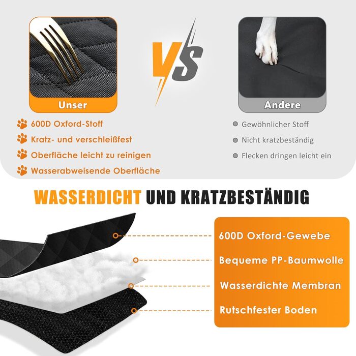 Накладка на сидіння автомобіля для собак Caliyo, 143.5x134 см, чорна. Захист заднього сидіння, водовідштовхувальна, анти-царапин, з боковими захистами та віконцем. Універсальна.