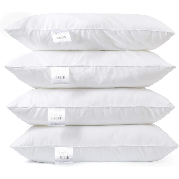 H&F Heimtextilien Top Quality Pillow 50x70 4-Piece Set | Allergy-Friendly Pillow with Oeko-TEX Certification | Cover: 100% Microfiber | Filling: 550 Grams Polyester 4 50 x 70 cm