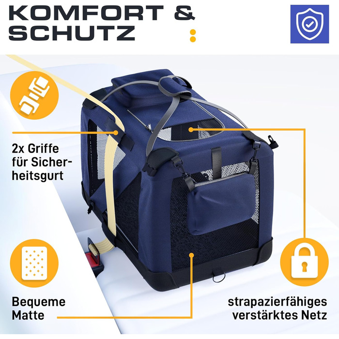Транспортна переноска для собак та котів, складна, велика (L), 72 x 52 x 52 см