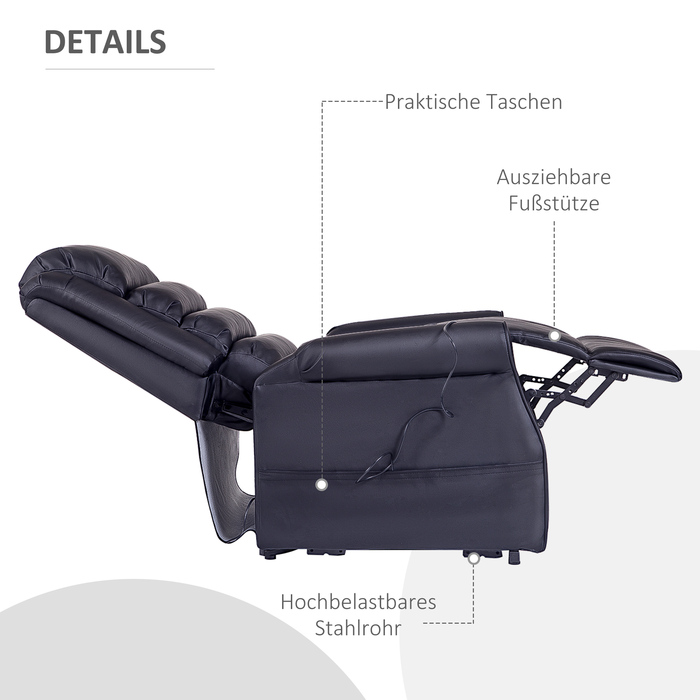HOMCOM Lift Chair, Massage Chair with Reclining Function, Recliner with USB Port, Lift Chair with Remote Control, Heating Function | Aosom