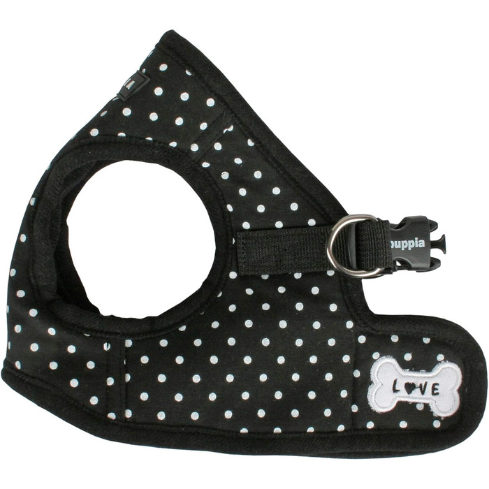 Нашийник для собак Puppia Dotty чорного кольору, середнього розміру