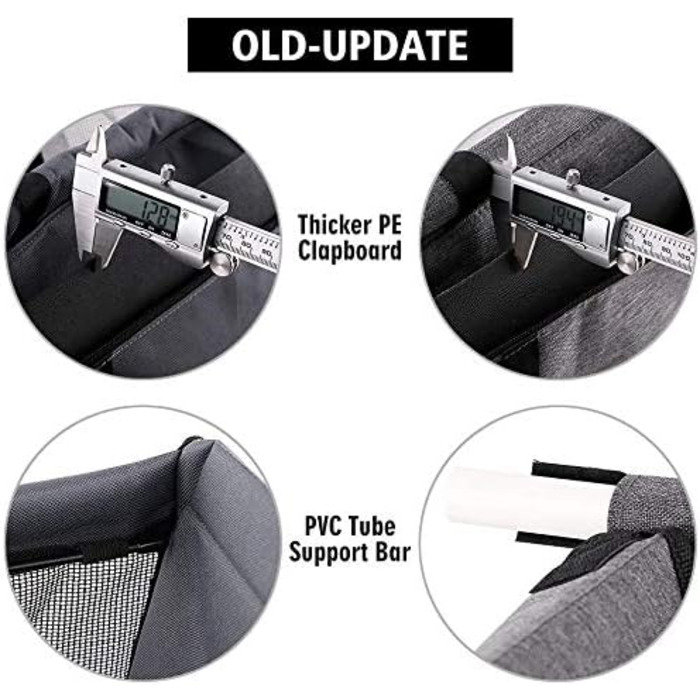 Крісло-підвищення для собак MENGQI - водонепроникний, дихаючий килимок для автомобіля, сірий