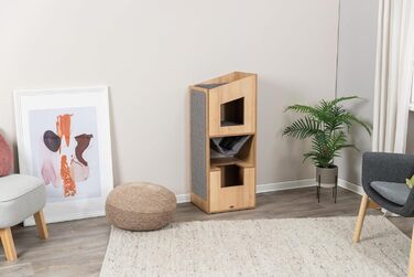 Будиночок для котів TRIXIE CityStyle 105 см, коричневий/сірий – сучасний котячий будиночок з гамаком та зручним лежанком – міцний та комфортний, 44725