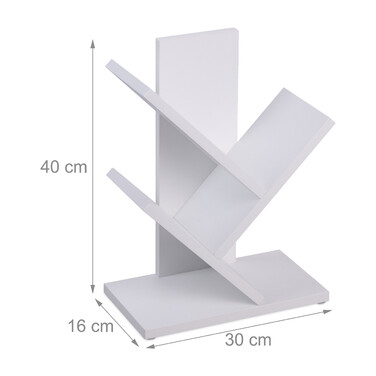 Relaxdays White Bookshelf in Tree Shape