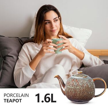 Чайник з ситечком URBAN LIFESTYLE Seegrün 1,6 л, порцеляновий, не протікає