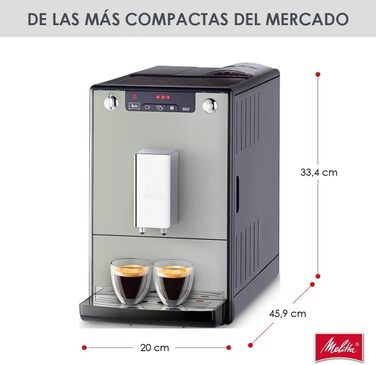 Melitta Solo - Fully Automatic Coffee Machine - 2-Cup Function - Adjustable Coffee Dispenser - Conical Burr Grinder - 3-Level Adjustable Coffee Strength - Limited Edition - Sandy Grey (E950-777) Sandy Grey Single