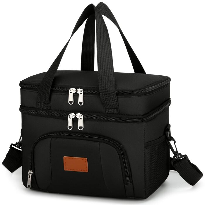 Термосумка JANSBEN для 12 банок: компактна, ізольована, з 6 відділеннями (чорна)