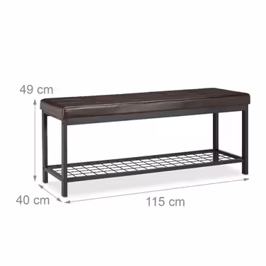 Relaxdays XXL Shoe Rack with Cushion