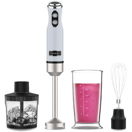 Блендер Cecotec Stabmixer Power RetroBlue 1200MAX Cream&Crush, 1200 Вт, 2 швидкості, набір аксесуарів, захист від бризок