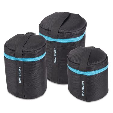 Захисні чохли для об'єктивів Lens-Aid (3 шт. - XS, S, M) - м'яка підкладка, ремінець на пояс