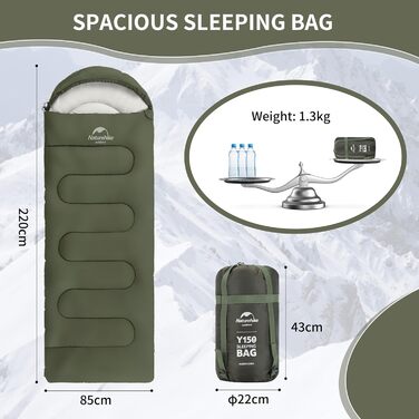 Naturehike 3-Season Quilt Sleeping Bag - Lightweight, Waterproof, Splittable for Adults