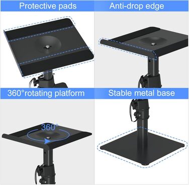 Підставка для колонок Suptek - 2 шт., чорний колір, 20 x 16.5 см, SDM003MB/SDM001T