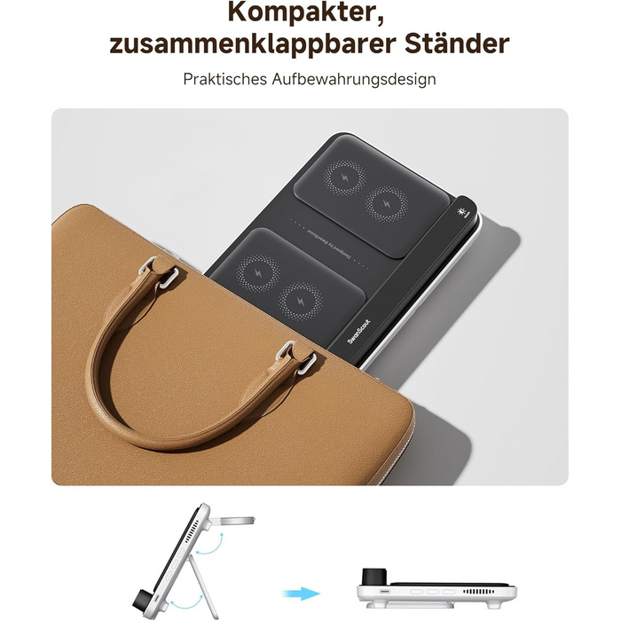 Бездротовий зарядний пристрій SwanScout 710S для Samsung Galaxy S25 Ultra/S25/S24, iPhone 17/16/15, Galaxy Watch 8/8 Classic/7/Ultra