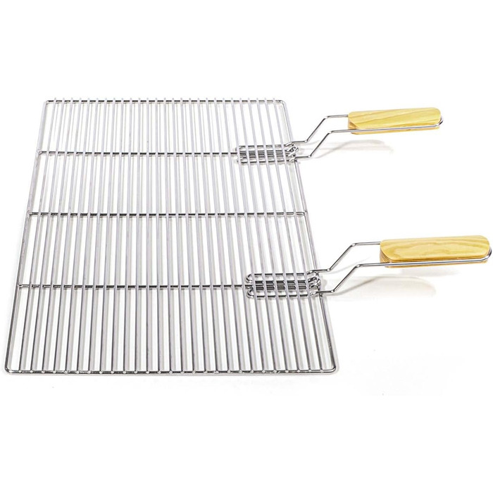 Решітка для гриля BBQ, 54x34 см, з нержавіючої сталі, з ручками, для газових та купольних грилів