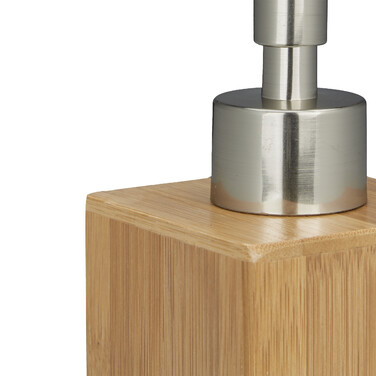 Relaxdays Bamboo Soap Dispenser, Square