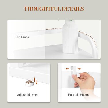 Настінна вішалка для одягу з 4 полицями та 13 гачками, 30 x 40 x 186 см, біла