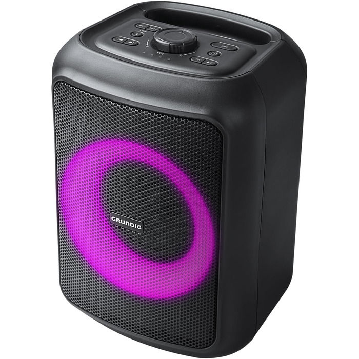 Портативна Bluetooth колонка Grundig GBT Black з басами, 20 Вт RMS, Powerbank, водонепроникна, до 20 метрів, 20 годин роботи, PartyHit 90 Вт