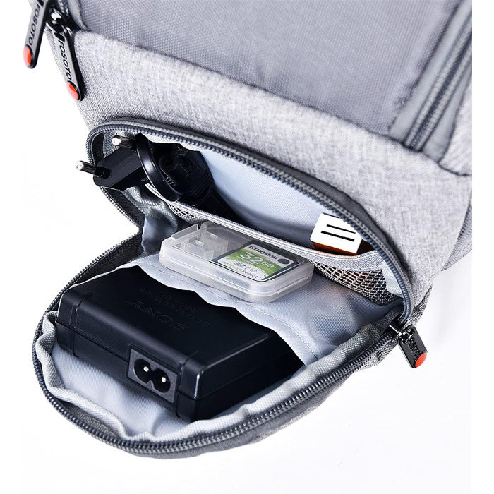 Сумка для камери FOSOTO DSLR/SLR з водонепроникним чохлом. Сумісна з Canon, Sony, Nikon, Fuji. Для об'єктивів та спалахів. Сіра.