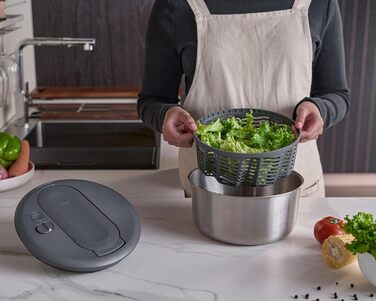 Салатниця-швидкосушка Zyliss Swift Dry 6L з нержавіючої сталі, BPA-free, AquaVent™ технологія, антиковзаюче дно, для миття в посудомийній машині