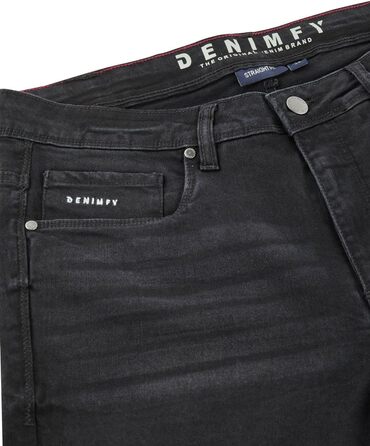 Чоловічі джинси Denimfy Stretch Straight Fit DFMiro, бавовна, блакитні, чорні, сірі, розміри 30-40 / 32L-36W