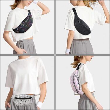 Жіноча поясна сумка-рюкзак: водонепроникна, з PU шкіри, для спорту, бігу, подорожей (срібна)