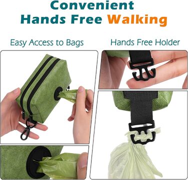 Диспенсер для собачих відходів PetBonus з водонепроникним кейсом та ласощами, зелений (15 відходів)