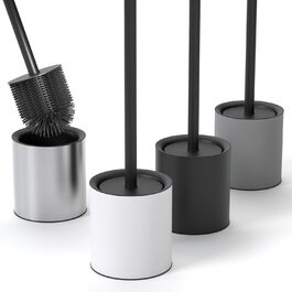 Тойлетний щітка Savega з силікону та нержавіючої сталі - антибактеріальна, з тримачем, захист від бризок