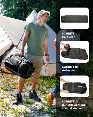 KingCamp 2-Person Sleeping Bag - Winter Warm Outdoor Sleeping Bag for Camping & Travel - 3-4 Season, Lightweight, with Flannel Pillows