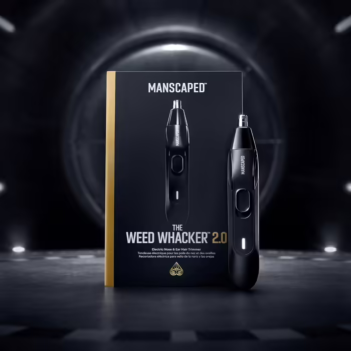 MANSCAPED® Weed Whacker® 2.0 Electric Ear and Nose Hair Trimmer – Performance: 7000 RPM, Battery: 45 min. runtime, Wet/Dry Use, Easy Cleaning, Upgraded Stainless Steel Replacement Blades