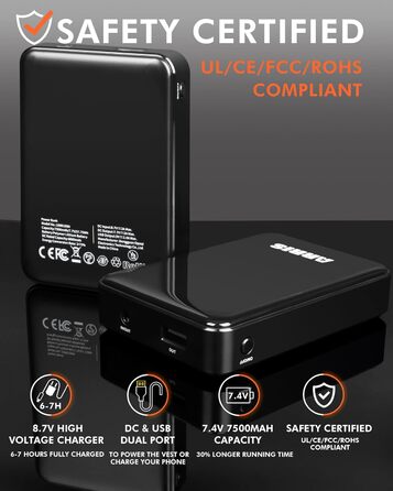 Електрична жилетка ARRIS з підігрівом, універсального розміру, блакитна - для туризму, кемпінгу, гольфу