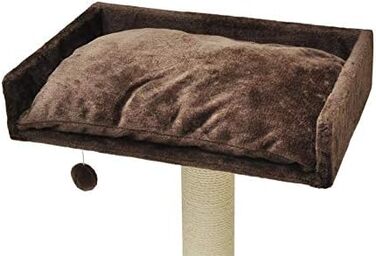 Лежак для котів nanook Sigurd 60x40 см з подушкою та іграшковим м'ячем, коричневий, платформа для котячого дерева