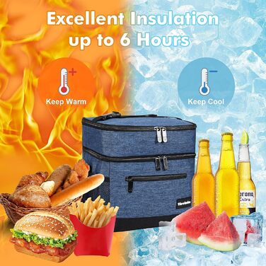 Термосумка-ланчбокс Kato Tirrinia 17L для чоловіків, виготовлена з вишуканого темно-синього матеріалу. Ідеальна для роботи, фітнесу, школи та пікніків. Зручний регульований ремінь, витримує витоки, компактно складається.