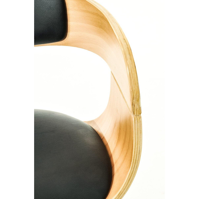 Kingston Adjustable Bar Stool with Faux Leather Seat - Natural/Black Finish