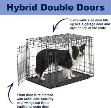 Кія MidWest Homes for Pets Ovation Modell 1924 - переносна будка для собак, чорна, для маленьких порід, з роздільником, захистом підлоги, витривала